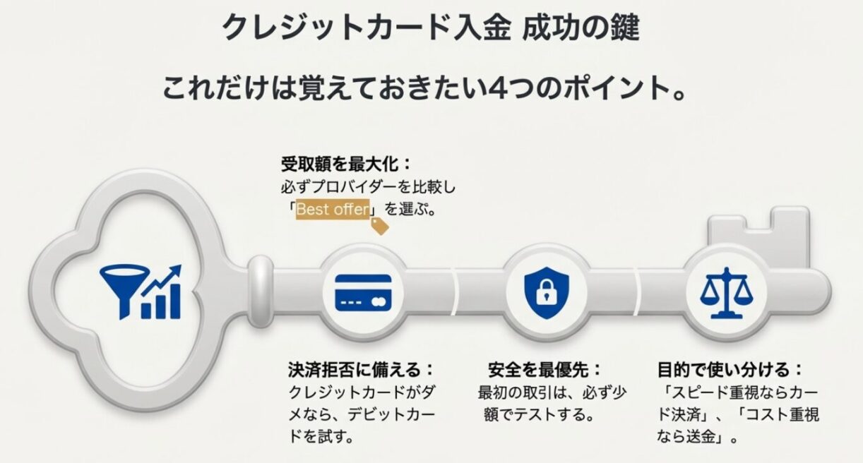 BitradeXクレジットカード入金を成功させる4つの鍵